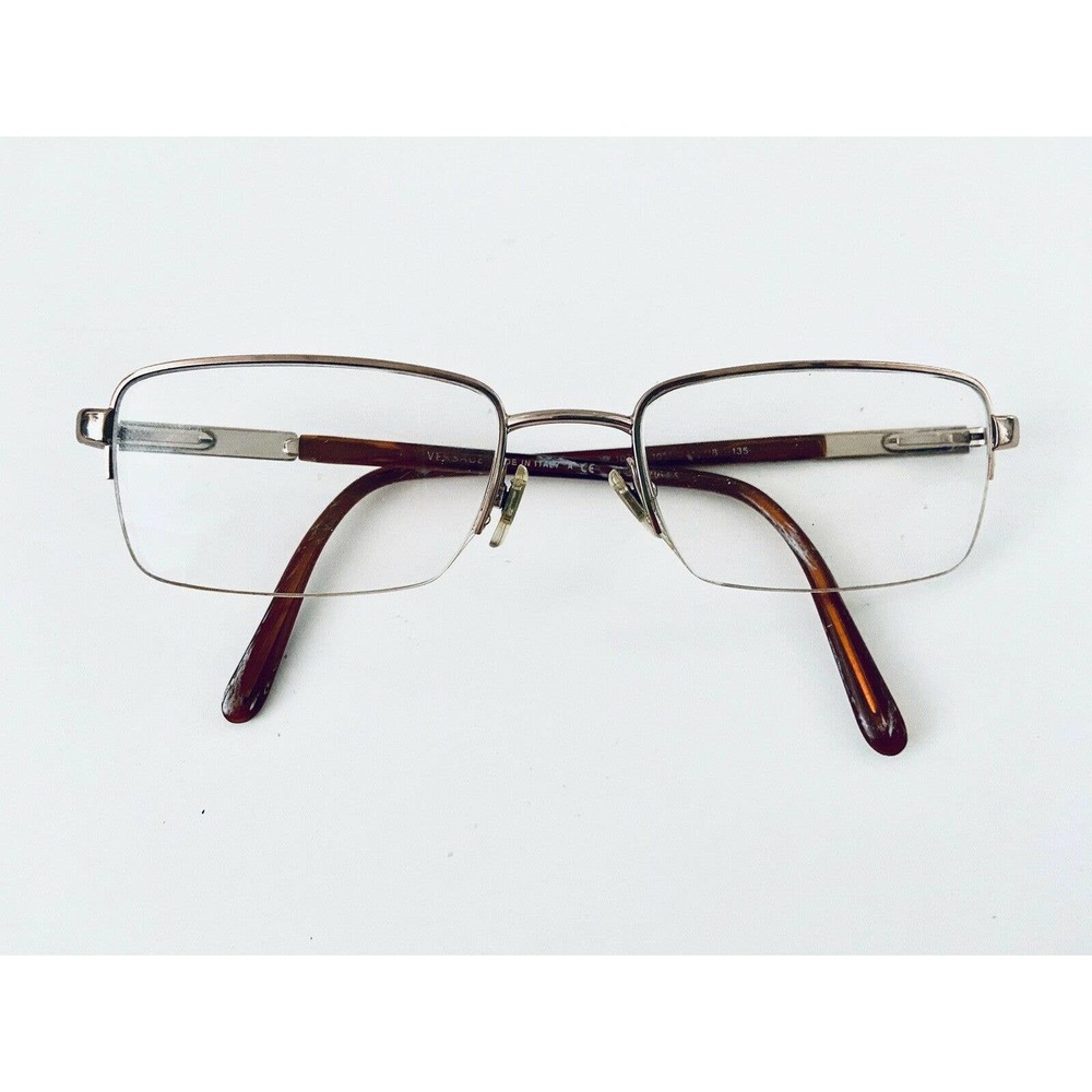 Versace Gold Rectangular Frame Glasses - image 5